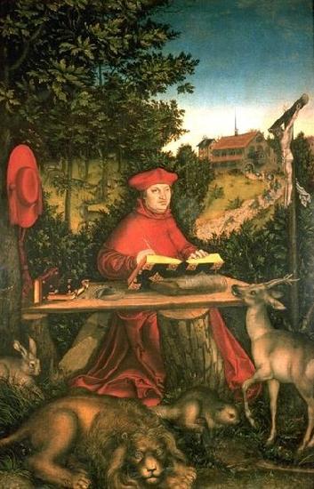 Lucas  Cranach Cranach lucas der aeltere kardinal albrecht von brandenburg. Norge oil painting art